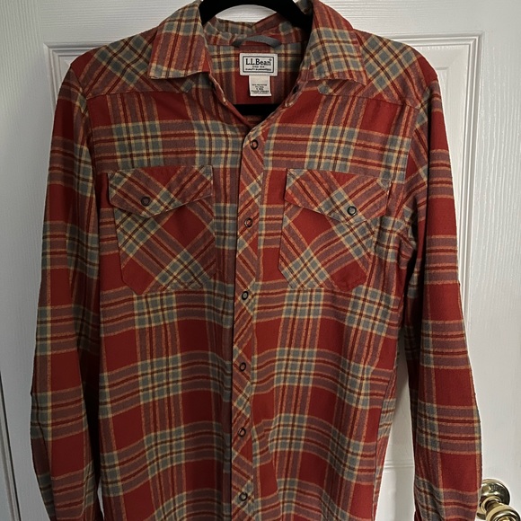 LL Bean Orange Wool Blend Flannel - Picture 5 of 5
